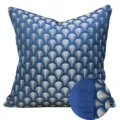 Modern minimalist dark blue fan pattern sofa pillow cover, square cushion cover for living room. - Dark Blue AB Style Without Piping