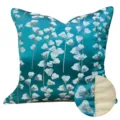 Housse de coussin florale turquoise, style pastoral chinois nouveau pour canapé lit. - 30x50cm (Petite Housse de Coussin Lombaire Seulement) / Motif végétal bleu-vert version AB sans passepoil