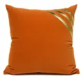 Federa per cuscino quadrata arancione di lusso con strisce dorate per divano soggiorno moderno - 40x60cm (Grande Cuscino Lombare con Imbottitura in Cotone PP) / Stile AB Arancione (Senza Bordo)