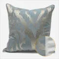Fodera per cuscino decorativa moderna blu grigia con motivo geometrico per il divano. - 40x60cm (Con Nucleo in Cotone PP) / Grigio-Blu AB Piping