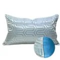 Blue and silver geometric throw pillow cover, luxury modern sofa cushion case for bedroom decor. - 30x50cm Small Lumbar Pillow Cover Only / Blue AB Style Without Piping II