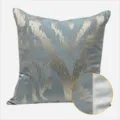 Fodera per cuscino moderna di lusso blu-grigio con motivo geometrico per decorazione divano - 40x60cm (Con Nucleo in Cotone PP) / Grigio-Blu AB Senza Piping