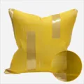 Nordic style yellow geometric pattern sofa pillow cover, gold stripe cushion cover variant. - Golden AB Version Without Piping