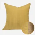 Modern minimalist yellow striped throw pillow cover for living room sofa and bed decor - 40x60cm Large Lumbar Pillow with PP Cotton Insert / Yellow Vertical Stripes Reversible Design, No Piping
