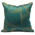 Fodera per cuscino decorativa con motivo geometrico blu-verde di lusso moderno per divano - Verde Scuro Doppio Lato Con Bordo