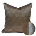 Moderner Luxus geometrischer Kissenbezug, stilvoller bronzefarbener Dreieck Kissenhülle für Sofa. - 30x50 cm Lendenkissenbezug, nur Hülle / Kaffeebraune AB-Variante mit Paspelierung