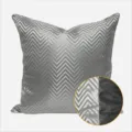 Fodera per cuscino divano a righe grigio argento moderno lusso soggiorno federa cuscino - 30x50cm (Piccola Federa per Cuscino Lombare Solo) / Modello AB a righe grigie senza bordino