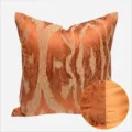 Funda de cojín jacquard abstracta naranja diseño de cojín de sofá de lujo moderno - 40x60cm Cojín Lumbar Grande con Núcleo de Algodón PP / Funda de almohada a rayas naranja reversible sin ribete