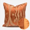 Funda de cojin abstracta naranja lujo moderno funda de cojin para sofa decoracion salon - Rayas naranjas estilo AB con ribete