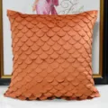 Orange petal texture throw pillow cover stylish decorative cushion for sofa living room - 45x45 Pillow Cover Only / Fish Scale Pattern Orange