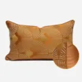 Fodera per cuscino arancione con motivo geometrico a ventaglio per divano e hotel. - 40x60cm (Grande Cuscino Lombare con Imbottitura in Cotone PP) / Modello arancione AB con bordino (posizione del motivo casuale)