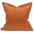 Funda de cojín naranja de lujo moderna con patrón abstracto agrietado para sofá de sala - Lado AB texturizado naranja sin ribete