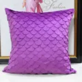 Purple fish scale cushion cover velvet pillowcase Nordic style luxury sofa home decor - Purple Fish Scale Style