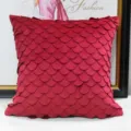 Red 3D Petal Texture Throw Pillowcase Decorative Living Room Sofa Cushion Variant - Scale Pattern Red