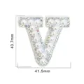 Letter V pearl rhinestone patch clothing accessory diy badge decorative applique 43mm - Letter V