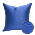Solid color blue throw pillow cover with fabric detail inset, modern decorative cushion for sofa. - 45x45cm / Dark Blue