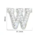 Rhinestone pearl letter W patch for clothing, shoes, hats, and bags DIY accessories. - Letter W