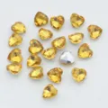 Heart-shaped yellow crystal glass rhinestones, pointed bottom DIY nail art gemstone accessories. - Golden Yellow