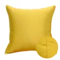 Modern minimalist solid color throw pillow cover in vibrant yellow with fabric texture detail. - 45x45cm / Bright Yellow