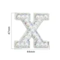 Sparkling Rhinestone Pearl Letter X Patch DIY Clothing Hat Shoes Accessories Applique - Letter X