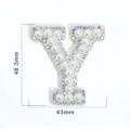Pearl rhinestone letter Y patch clothing accessory DIY hat bag decoration 48x43mm - Letter Y