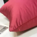 Red satin throw pillow cover solid color modern decorative cushion case zipper soft - 45x45cm / Red