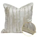 Luxury abstract throw pillow cover with elegant piping, perfect for modern sofa and bedroom decor. - Beige AB Style (Piping)