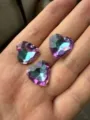 Heart crystal rhinestones flatback glass DIY craft sparkling gemstone accessories for decoration - Pink Purple