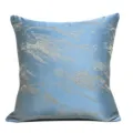 Blue luxury jacquard cushion cover, modern Chinese style sofa pillow case for home decor. - Light Blue 02 No Piping