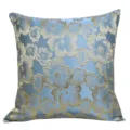 New Chinese style sofa throw pillow cover with elegant blue and gold floral jacquard design. - Light Blue 04 No Piping