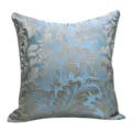 New Chinese style sofa cushion cover with luxury floral jacquard pattern in light blue. - Light Blue 05 No Piping