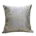 New Chinese style luxury throw pillow cover with elegant gold botanical jacquard design. - Gray 03 No Piping