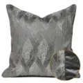 Cuscino Grigio Scuro Moderno Minimalista Fodera Per Divano Tessuto Strutturato Morbido - 40x60cm (Grande Cuscino Lombare con Imbottitura in Cotone PP) / Stile con bordino AB grigio scuro