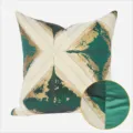 Green gold geometric throw pillow cover modern luxury decorative cushion case for sofa. - Green Cross Pattern AB Style Without Piping