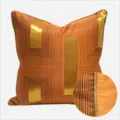 Housse de coussin de luxe géométrique minimaliste moderne orange or taie décorative - 40x60cm avec Rembourrage en Coton PP / Style Passepoil Orange