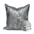 Silver grey abstract luxury throw pillow cover modern minimalist square cushion case - 30x50cm (Small Lumbar Pillow Cover Only) / Dark Gray 2 Luxury AB With Piping