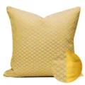 Yellow throw pillow modern decorative cushion with textured fabric detail for sofa bed living room. - 30x50cm (Small Lumbar Pillow Cover Only) / Yellow AB Style (No Piping)