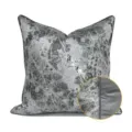 Blue-grey abstract throw pillow cover, modern minimalist square cushion case for home office decor - 30x50cm (Small Lumbar Pillow Cover Only) / Dark Gray 1 Luxury AB with Piping