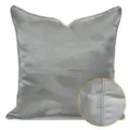 Blue-grey abstract square pillow cover, modern velvet cushion case with detailed piping. - 30x50cm (Small Lumbar Pillow Cover Only) / Dark Gray Abstract AB With Piping