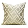 Modern geometric throw pillow cover in gold and beige, luxury square sofa cushion case variant. - Khaki Double-Sided without Piping Style 2