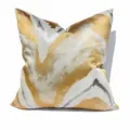 Modern abstract gold and silver throw pillow cover for living room and office luxury decor. - 30x50cm (Small Lumbar Pillow Cover Only) / Champagne Gold AB Without Piping