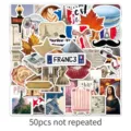 50st Paris Frankrijk reis esthetische stickers waterdicht koffer laptop decoratie - 50 Vellen Frankrijk reisdagboek - 2042X