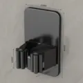 Gunmetal Mopperhalter Wandhalterung lochfrei Besenclip Badezimmer Organizer Halter - Quadratische Basis Einzelclip / 1 Stück / Schwarz