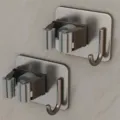 Schussgrauer mopp halter wandhalterung mopphaken besenclip badezimmer metallhaken - Quadratische Basis Mit Haken 2er Set / 2 Stück/Set / Gunmetal