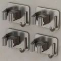 Pistole Grau Mopp Halter Wandmontage Besen Clip Badezimmer Bohren Frei Edelstahl Haken - Quadratische Basis Mit Haken 4er Set / 4er-Set / Gunmetal