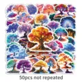 50 Stk. Leuchtende Baum Aufkleber Fantasie Lebensbaum Wasserdichte DIY Sticker Set - Leuchtender Lebensbaum