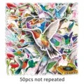 50 Stk. Aquarelle Kolibri Aufkleber Set, wiederkehrende Blumen Vogel Sticker für Laptop. - Kolibri Graffiti / 50 Stück/Packung