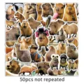 50Stk süße Wasserschwein Sticker wasserdichte Vinyl Aufkleber Pack für Flasche Laptop - Wasserschwein / 50 Stück/Packung