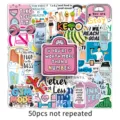 50pz adesivi con slogan di perdita di peso di fitness impermeabili per diario e bottiglie - Tema Salute Perdita di Peso Set di 50 Pz