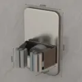 Edelstahl Wandhalterung fuer Moepfe und Besen in schöner Gunmetal Farbe 65x80mm - Quadratische Basis Einzelclip / 1 Stück / Gunmetal